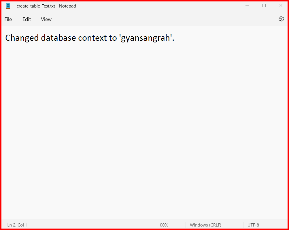 Picture showing adding the output of the query execution to the file